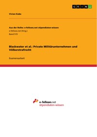 Blackwater et al.: Private Militärunternehmen und Völkerstrafrecht - Vivian Kube - E-Book