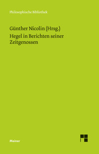 Hegel in Berichten seiner Zeitgenossen - - E-Book