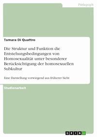 Die Struktur und Funktion die Entstehungsbedingungen von Homosexualität unter besonderer Berücksichtigung der homosexuellen Subkultur - Tamara Di Quattro - kostenlos E-Book