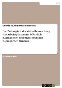 Die Zulässigkeit der Videoüberwachung von Arbeitsplätzen mit öffentlich zugänglichen und nicht öffentlich zugänglichen Räumen - Dennis Stückmann-Selmanovic - E-Book
