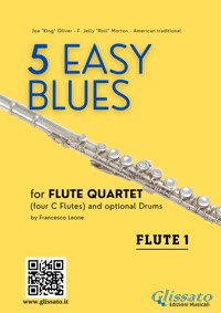 Flute 1 part "5 Easy Blues" Flute Quartet - Ferdinand "Jelly Roll" Morton - E-Book