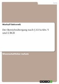 Der Betriebsübergang nach § 613a Abs. 5 und 6 BGB - Markulf Behrendt - E-Book
