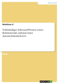 Vollständiger Inbound-Prozess eines Rohmaterials anhand eines Automobilzulieferers - Matthias P. - E-Book