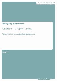 Chanson – Couplet – Song - Wolfgang Ruttkowski - E-Book