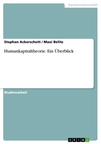 Humankapitaltheorie. Ein Überblick - Stephan Ackerschott - E-Book