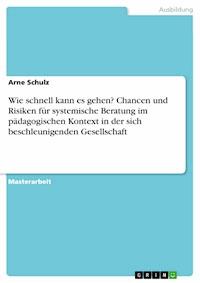 Wie schnell kann es gehen? Chancen und Risiken für systemische Beratung im pädagogischen Kontext in der sich beschleunigenden Gesellschaft - Arne Schulz - E-Book