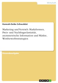 Marketing und Vertrieb. Marktformen, Preis- und Nachfrageelastizität, asymmetrische Information und Märkte, Wettbewerbsstrategien - Hannah-Deike Schwaldat - E-Book