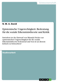 Epistemische Ungerechtigkeit. Bedeutung für die soziale Erkenntnistheorie und Kritik - N. M. A. David - E-Book