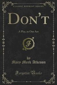 Don't - Mary Meek Atkeson - E-Book