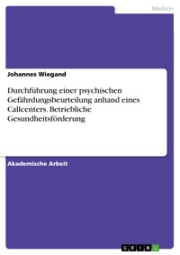 Durchführung einer psychischen Gefährdungsbeurteilung anhand eines Callcenters. Betriebliche Gesundheitsförderung - Johannes Wiegand - E-Book