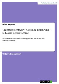 Unterrichtsentwurf - Gesunde Ernährung - 6. Klasse Gesamtschule - Nina Kopsan - E-Book