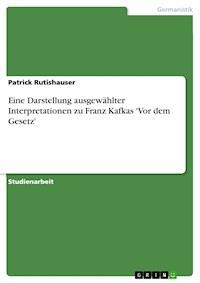 Eine Darstellung ausgewählter Interpretationen zu Franz Kafkas 'Vor dem Gesetz' - Patrick Rutishauser - E-Book