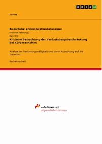 Kritische Betrachtung der Verlustabzugsbeschränkung bei Körperschaften - Jil Fritz - E-Book