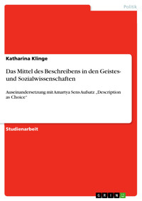 Das Mittel des Beschreibens in den Geistes- und Sozialwissenschaften - Katharina Klinge - E-Book