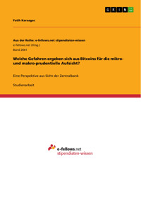 Welche Gefahren ergeben sich aus Bitcoins für die mikro- und makro-prudentielle Aufsicht? - Fatih Karaagac - E-Book