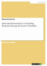 Jahresabschlussanalyse, Controlling, Kostenrechnung. Ein kurzer Überblick - Manuela Durrer - E-Book