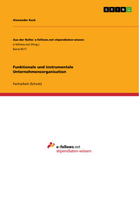 Funktionale und instrumentale Unternehmensorganisation - Alexander Keck - E-Book