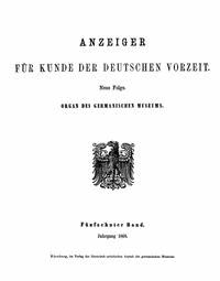 Anzeiger für Kunde der deutschen Vorzeit (1868) Neue Folge. Fünfzehnter Band. - Various - kostenlos E-Book