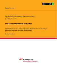 Die Gesellschafterliste von GmbH - Rafael Güntner - E-Book