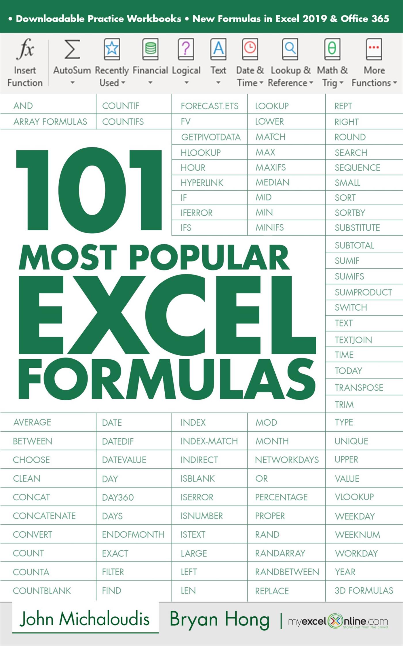101 Most Popular Excel Formulas - Bryan Hong - E-Book