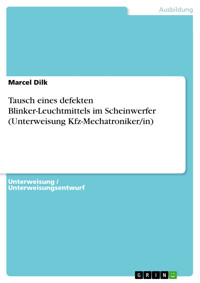 Tausch eines defekten Blinker-Leuchtmittels im Scheinwerfer (Unterweisung Kfz-Mechatroniker/in) - Marcel Dilk - E-Book