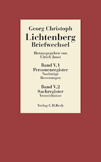 Lichtenberg Briefwechsel  Bd. 5: Register - Georg Christoph Lichtenberg - E-Book