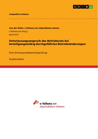 Unterlassungsanspruch des Betriebsrats bei beteiligungswidrig durchgeführten Betriebsänderungen - Jacqueline Lietzow - E-Book