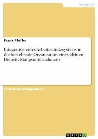 Integration eines Arbeitsschutzsystems in die bestehende Organisation eines kleinen Dienstleistungsunternehmens - Frank Pfeffer - E-Book