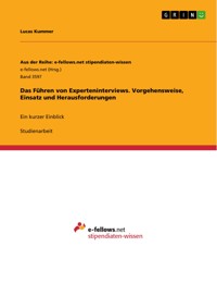 Das Führen von Experteninterviews. Vorgehensweise, Einsatz und Herausforderungen - Lucas Kummer - E-Book