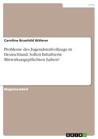 Probleme des Jugendstrafvollzugs in Deutschland. Sollen Inhaftierte Mitwirkungspflichten haben? - Caroline Brunhild Wähner - E-Book