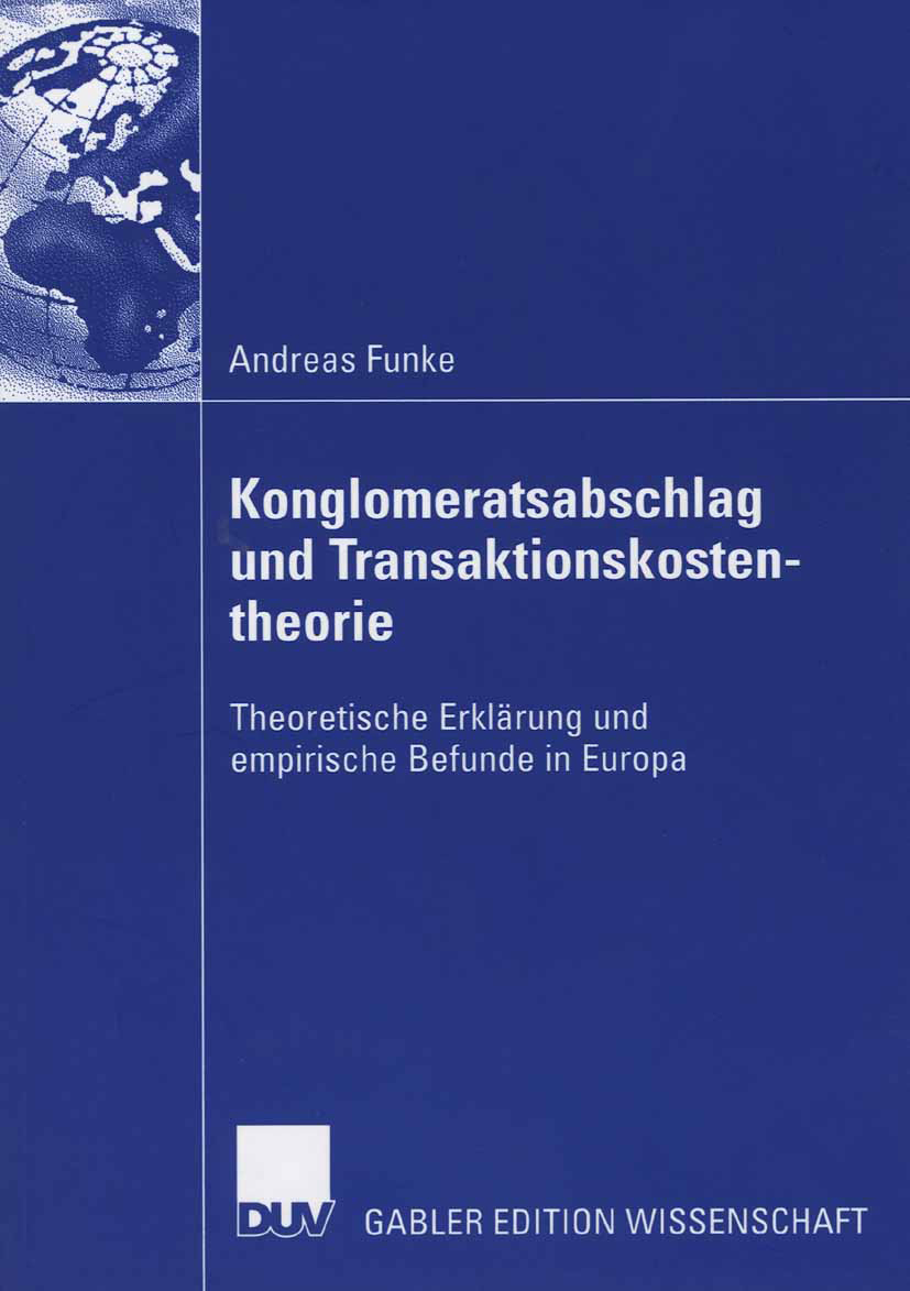 Konglomeratsabschlag undTransaktionskostentheorie - Andreas Funke - E-Book