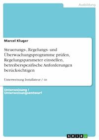 Steuerungs-, Regelungs- und Überwachungsprogramme prüfen, Regelungsparameter einstellen, betreiberspezifische Anforderungen berücksichtigen - Marcel Kluger - E-Book