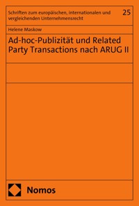 Ad-hoc-Publizität und Related Party Transactions nach ARUG II - Helene Maskow - E-Book