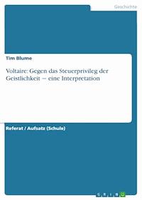Voltaire: Gegen das Steuerprivileg der Geistlichkeit ‒ eine Interpretation - Tim Blume - E-Book