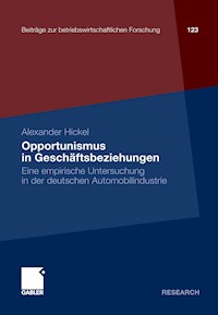 Opportunismus in Geschäftsbeziehungen - Alexander Hickel - E-Book