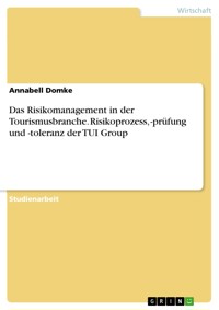 Das Risikomanagement in der Tourismusbranche. Risikoprozess, -prüfung und -toleranz der TUI Group - Annabell Domke - E-Book
