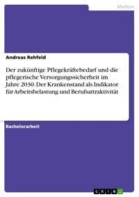 Der zukünftige Pflegekräftebedarf und die pflegerische Versorgungssicherheit im Jahre 2030. Der Krankenstand als Indikator für Arbeitsbelastung und Berufsattraktivität - Andreas Rehfeld - E-Book