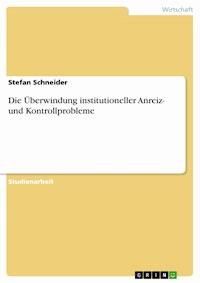 Die Überwindung institutioneller Anreiz- und Kontrollprobleme - Stefan Schneider - E-Book