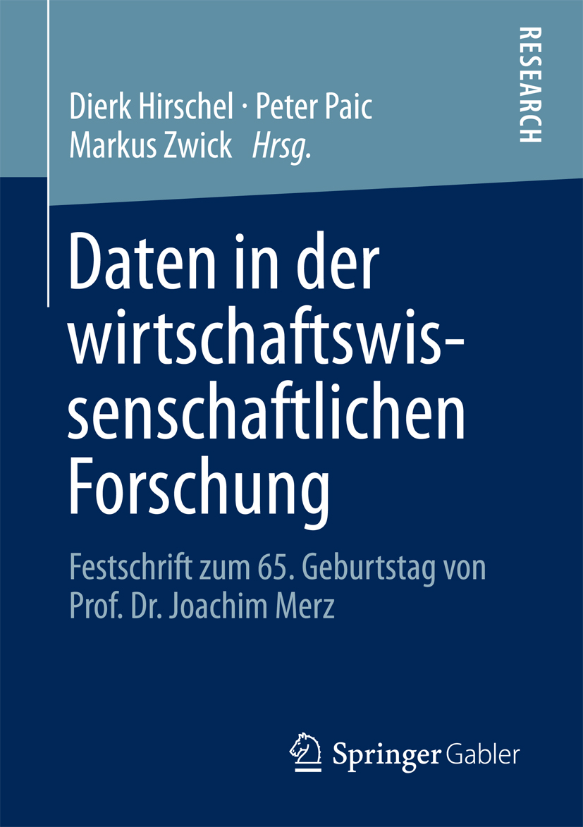 Daten in der wirtschaftswissenschaftlichen Forschung -  - E-Book