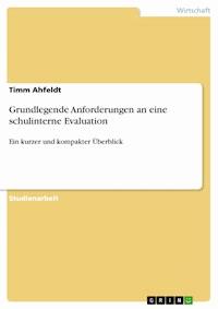Grundlegende Anforderungen an eine schulinterne Evaluation - Timm Ahfeldt - E-Book