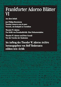 Frankfurter Adorno Blätter VI -  - E-Book