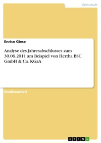 Analyse des Jahresabschlusses zum 30.06.2011 am Beispiel von Hertha BSC GmbH & Co. KGaA - Enrico Giese - E-Book