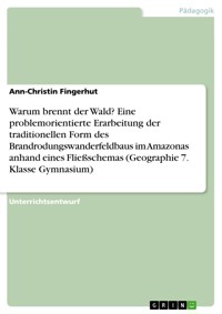 Warum brennt der Wald? Eine problemorientierte Erarbeitung der traditionellen Form des Brandrodungswanderfeldbaus im Amazonas anhand eines Fließschemas (Geographie 7. Klasse Gymnasium) - Ann-Christin Fingerhut - E-Book