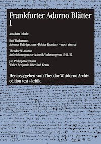 Frankfurter Adorno Blätter I -  - E-Book