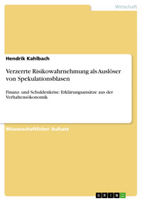Verzerrte Risikowahrnehmung als Auslöser von Spekulationsblasen - Hendrik Kahlbach - E-Book