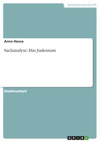 Sachanalyse: Das Judentum - Arno Hesse - E-Book