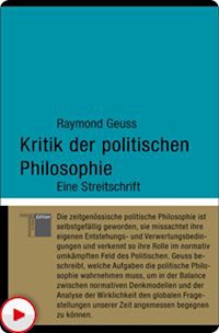 Kritik der politischen Philosophie - Raymond Geuss - E-Book