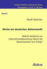 Werte am deutschen Aktienmarkt - Sarah Speicher - E-Book