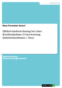 Effektivzinsberechnung bei einer Kreditaufnahme (Unterweisung Industriekaufmann / -frau) - Reza Foroutan Saravi - E-Book