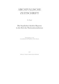 Archivalische Zeitschrift 96 (2019) -  - E-Book